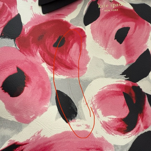 Kate Spade Floral Print Tote Bag with Black Bow - Pink/White - Picture 6 of 12